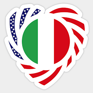 Italian American Multinational Patriot Flag (Heart) Sticker